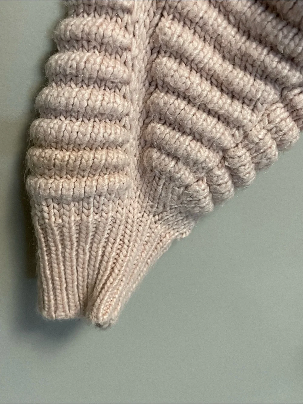 H&M Ribbed Mock Neck Chunky Knit Pink Sweater Women’s Small - Picture 4 of 7
